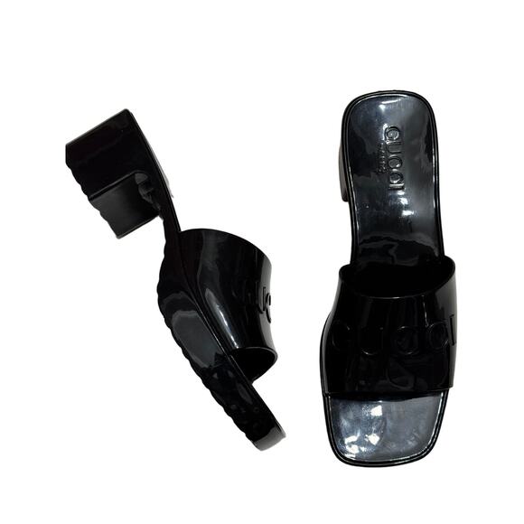 Gucci Rubber Logo Platform Slide Sandal in Black Size 37 Slip-On Open Toe - Picture 14 of 16